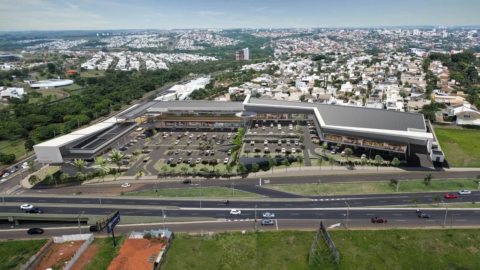Vista aérea do empreendimento